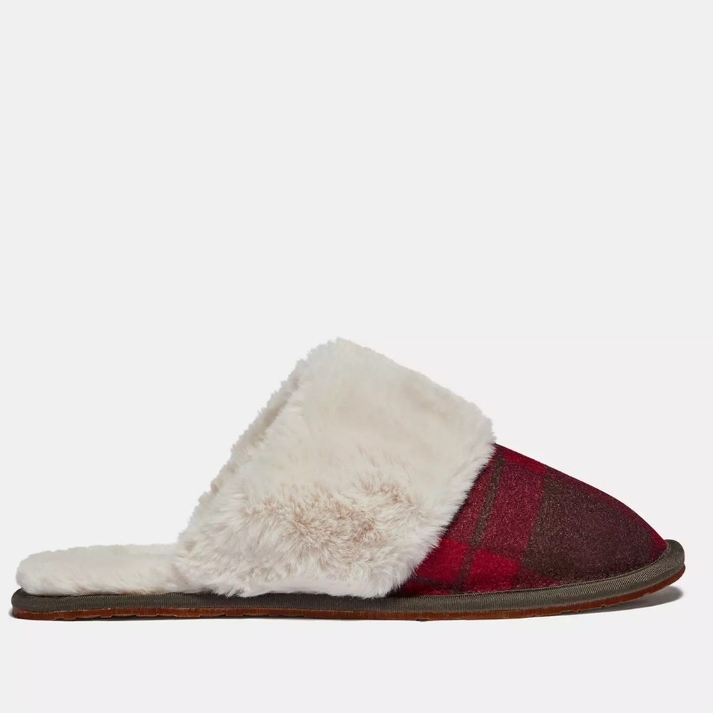 Coach Ziva Slipper With Plaid Print size 8